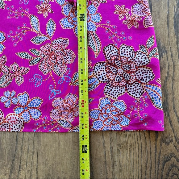 Johnny Was Vesna Floral 100% Silk Tunic Dress Pink Multi Boho Style Size Small - Picture 9 of 10